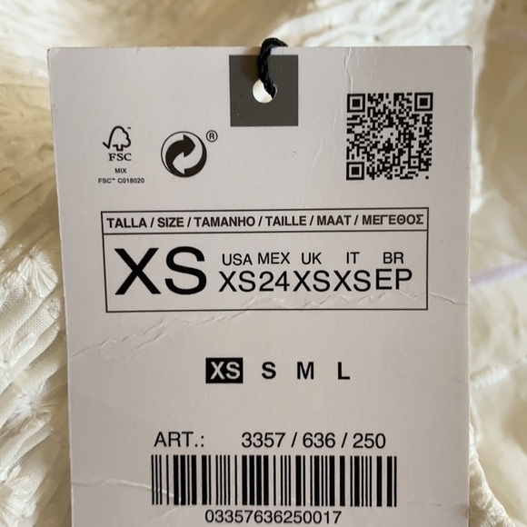 NWT. Zara White Halter Cutwork Embroidery Midi Dress. Size XS. - Picture 5 of 9